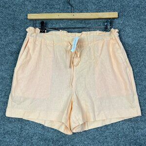 NEW Banana Republic High‎ Waist Paper Bag Linen Blend Shorts Sz Medium POCKETS